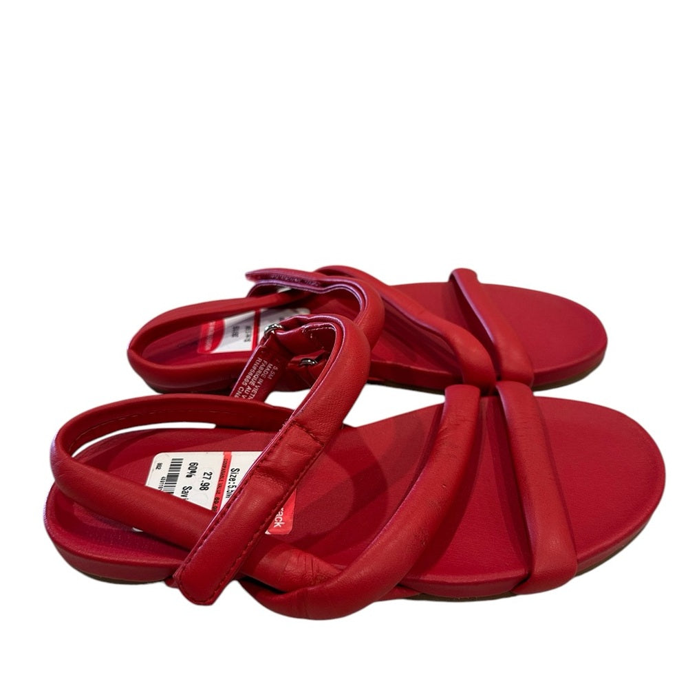 Caslon Aliyah Slingback Leather Sandal in Red Ruby Size 5.5M