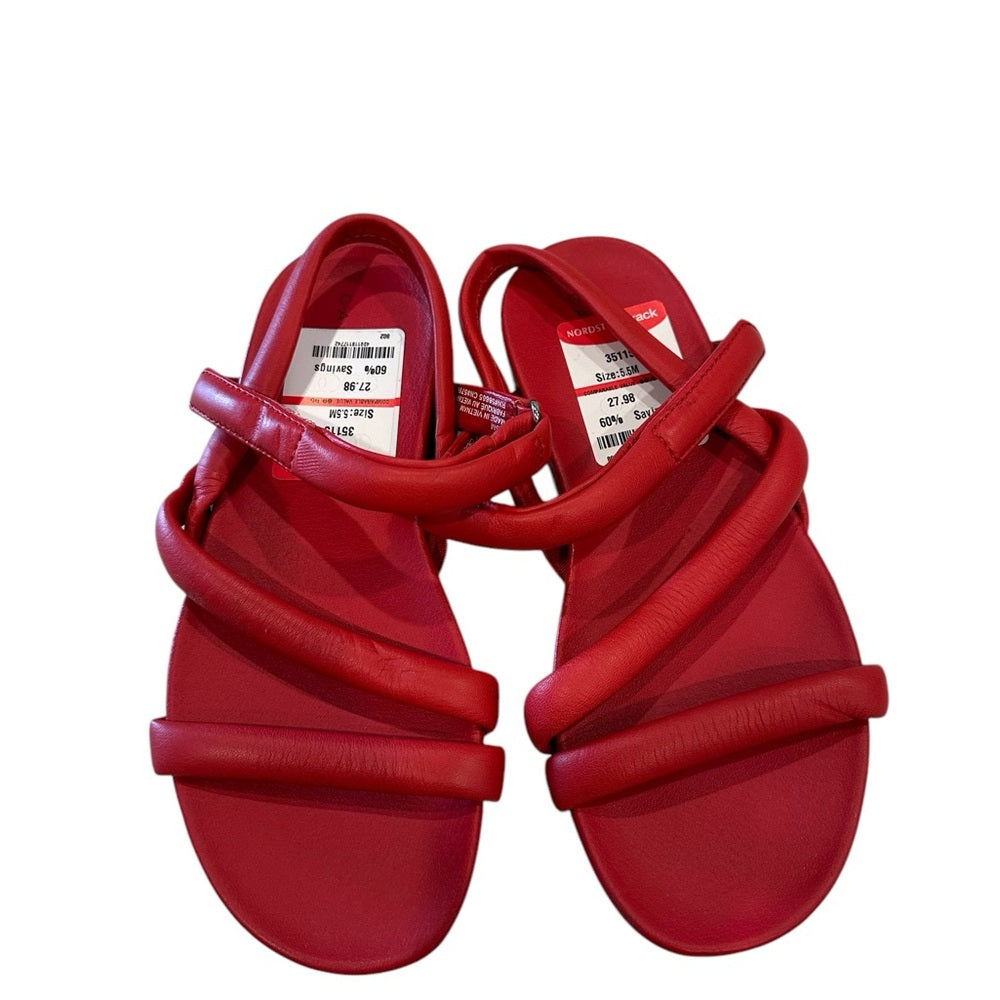 Caslon Aliyah Slingback Leather Sandal in Red Ruby Size 5.5M