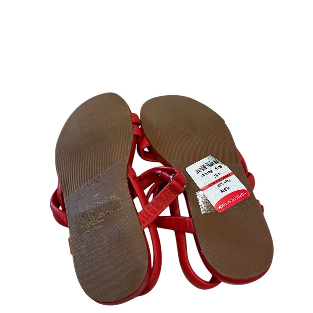 Caslon Aliyah Slingback Leather Sandal in Red Ruby Size 5.5M