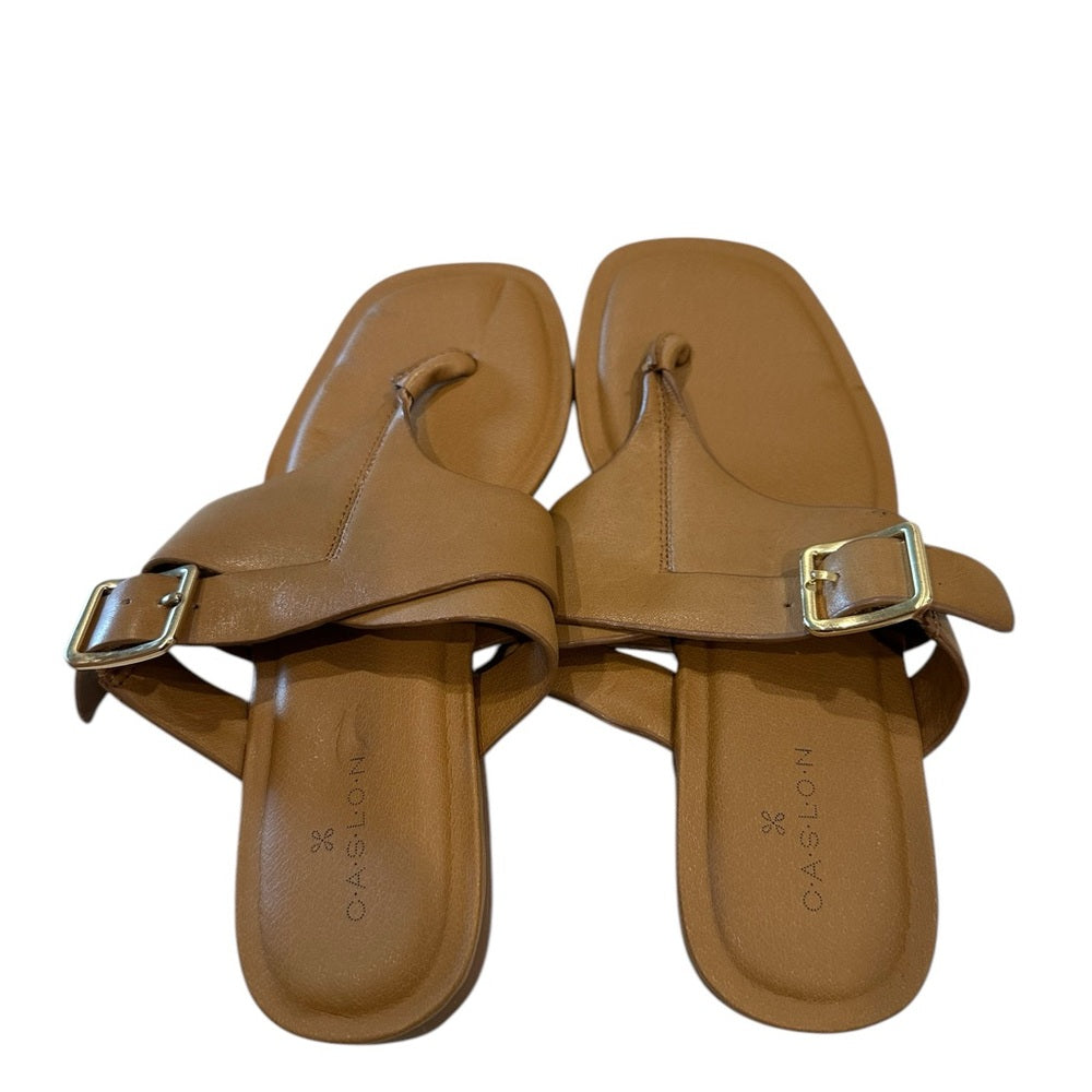 Caslon Tan Circa Leather Sandals Size 5M