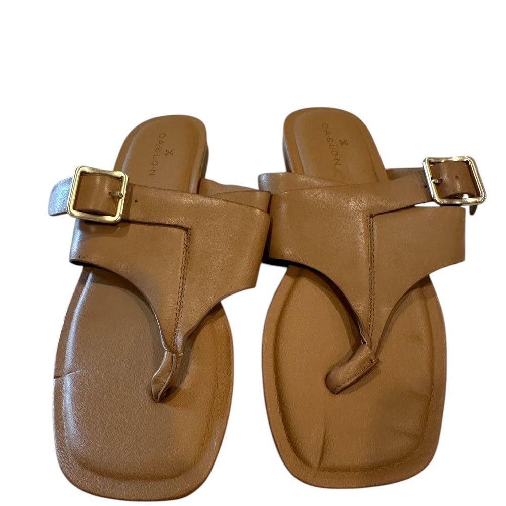 Caslon Tan Circa Leather Sandals Size 5M