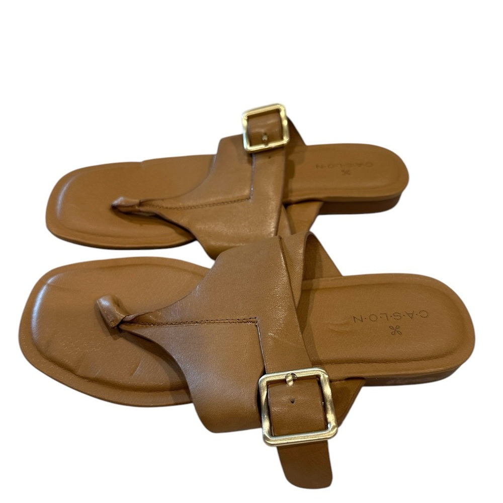 Caslon Tan Circa Leather Sandals Size 5M