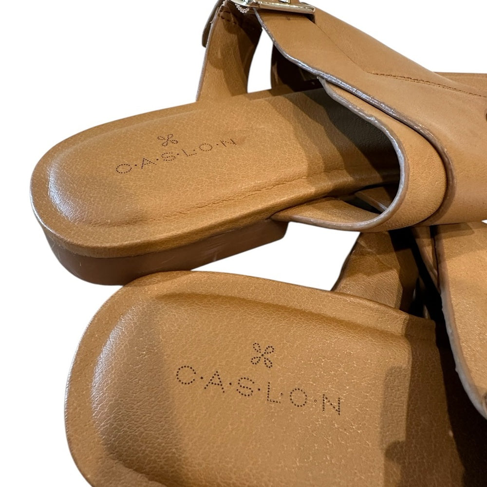 Caslon Tan Circa Leather Sandals Size 5M