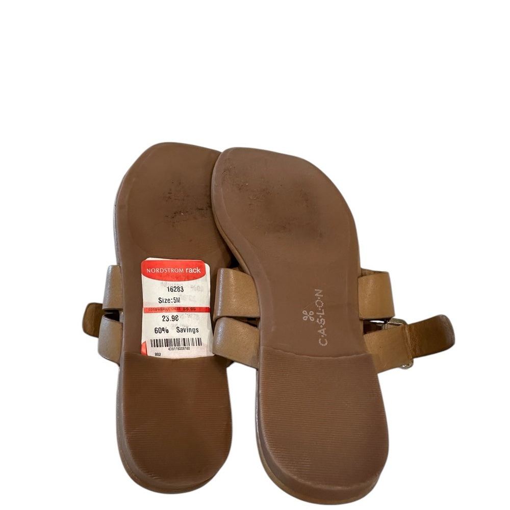 Caslon Tan Circa Leather Sandals Size 5M