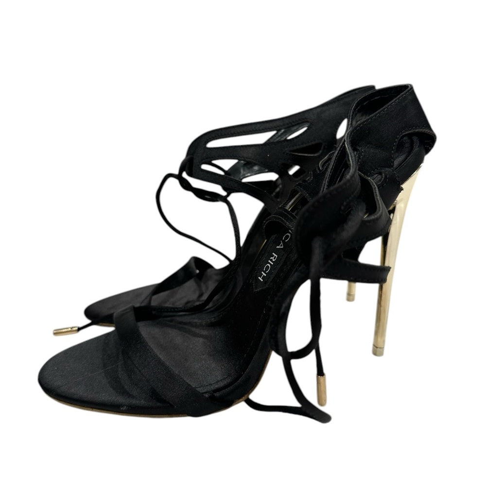 Jessica Rich So Expensive Satin Sandal in Black Size 39