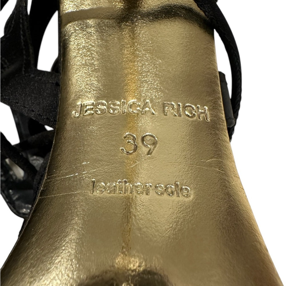 Jessica Rich So Expensive Satin Sandal in Black Size 39