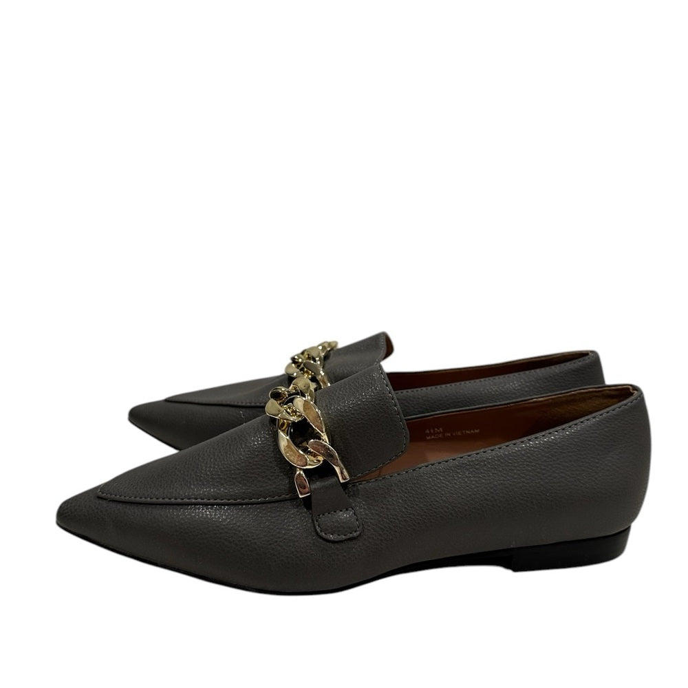 Women's Linea Paolo Mabel-L Pointed Toe Loafer  w/Goldtone Links Stone Sz 4.5M