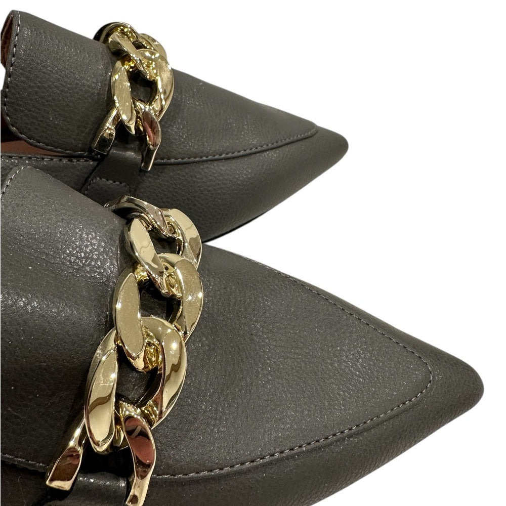 Women's Linea Paolo Mabel-L Pointed Toe Loafer  w/Goldtone Links Stone Sz 4.5M