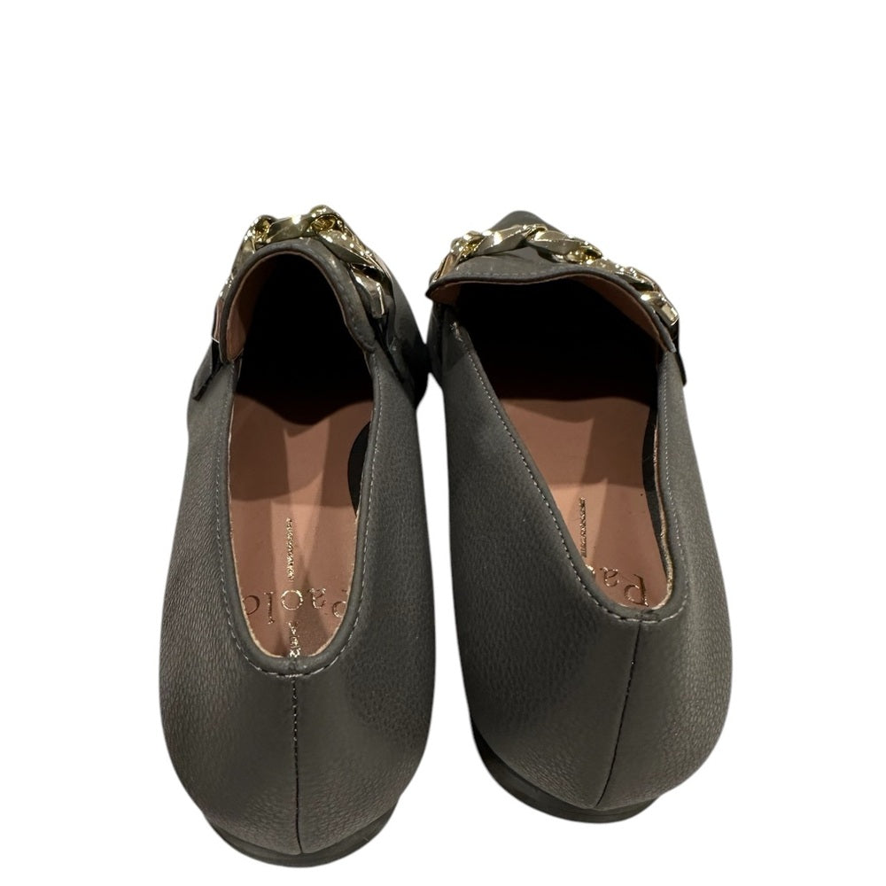 Women's Linea Paolo Mabel-L Pointed Toe Loafer  w/Goldtone Links Stone Sz 4.5M