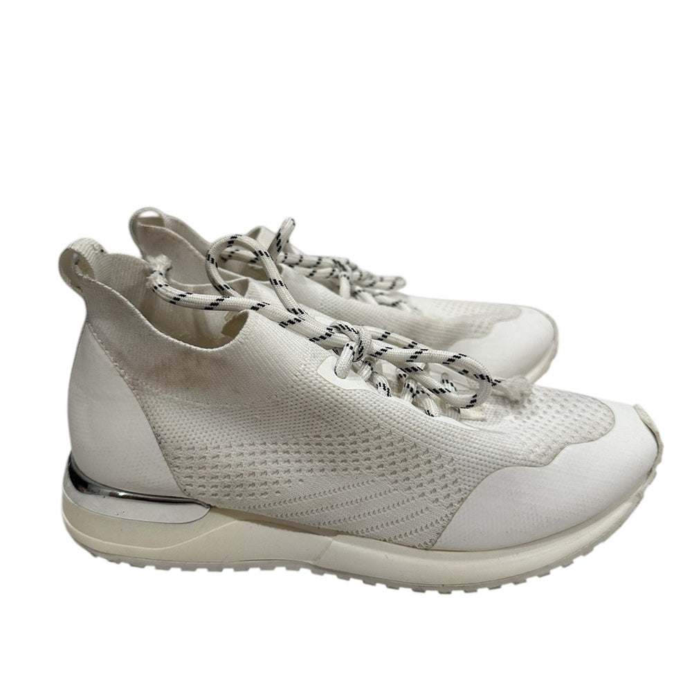 Urban Sport by J/Slides White Sneakers Sleek Knit Chunky Midsole Size 6
