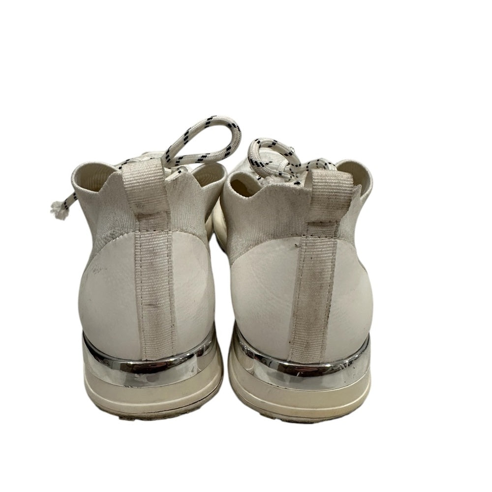 Urban Sport by J/Slides White Sneakers Sleek Knit Chunky Midsole Size 6