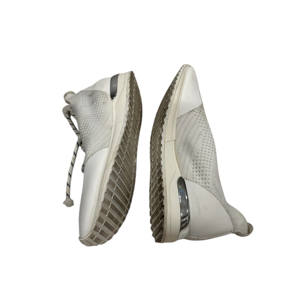 Urban Sport by J/Slides White Sneakers Sleek Knit Chunky Midsole Size 6