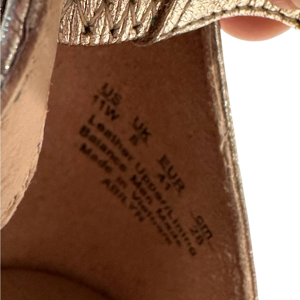 27 EDIT Gold Metallic Heels with Ankle Straps Size 11M