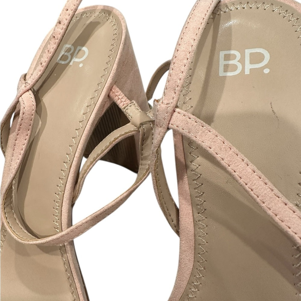 BP Pink Heels with Ankle Strap and Block Heel Size 11M