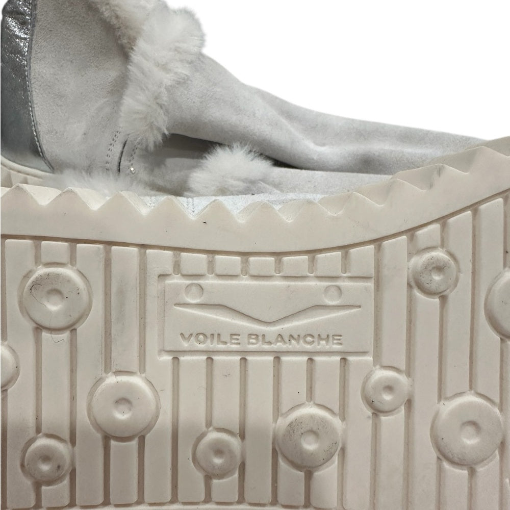 Voile Blanche Silver Sneakers with Fur Lining Size 39/US 7.5