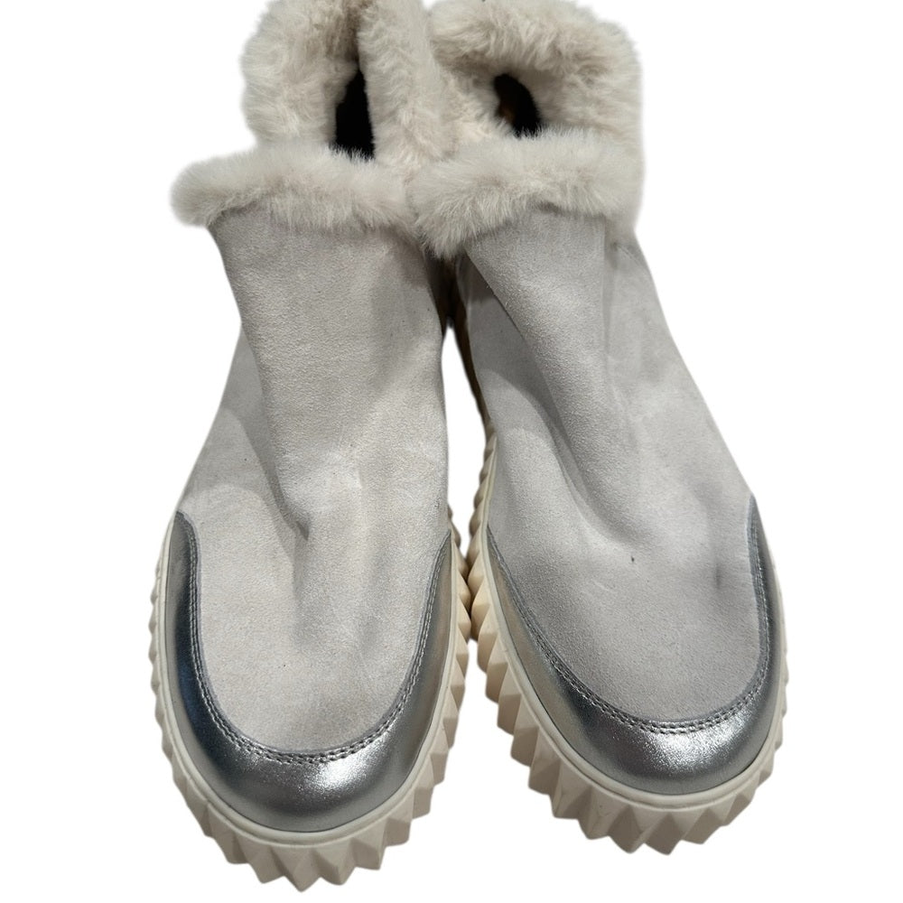 Voile Blanche Silver Sneakers with Fur Lining Size 39/US 7.5