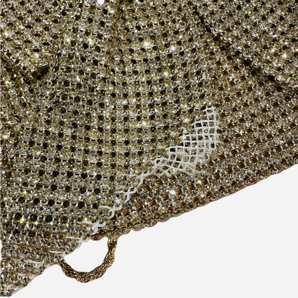 Loeffler Randall Jolene Gold Diamanté Bow Clutch