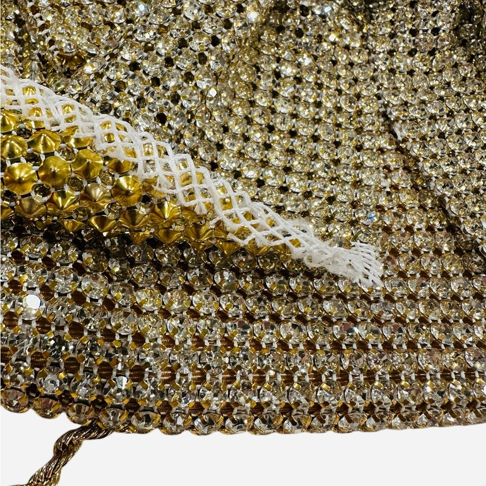 Loeffler Randall Jolene Gold Diamanté Bow Clutch