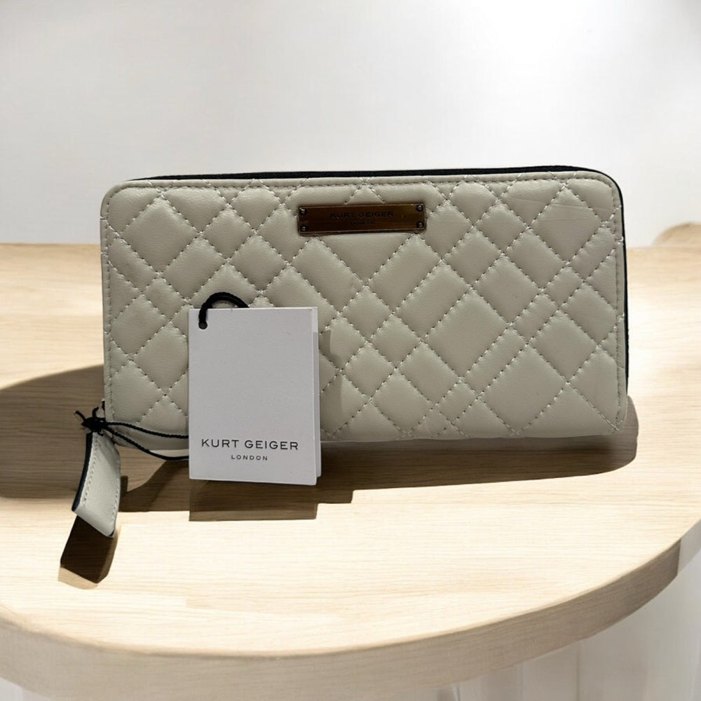 Kurt Geiger London Quilted Leather Zip Around Wallet