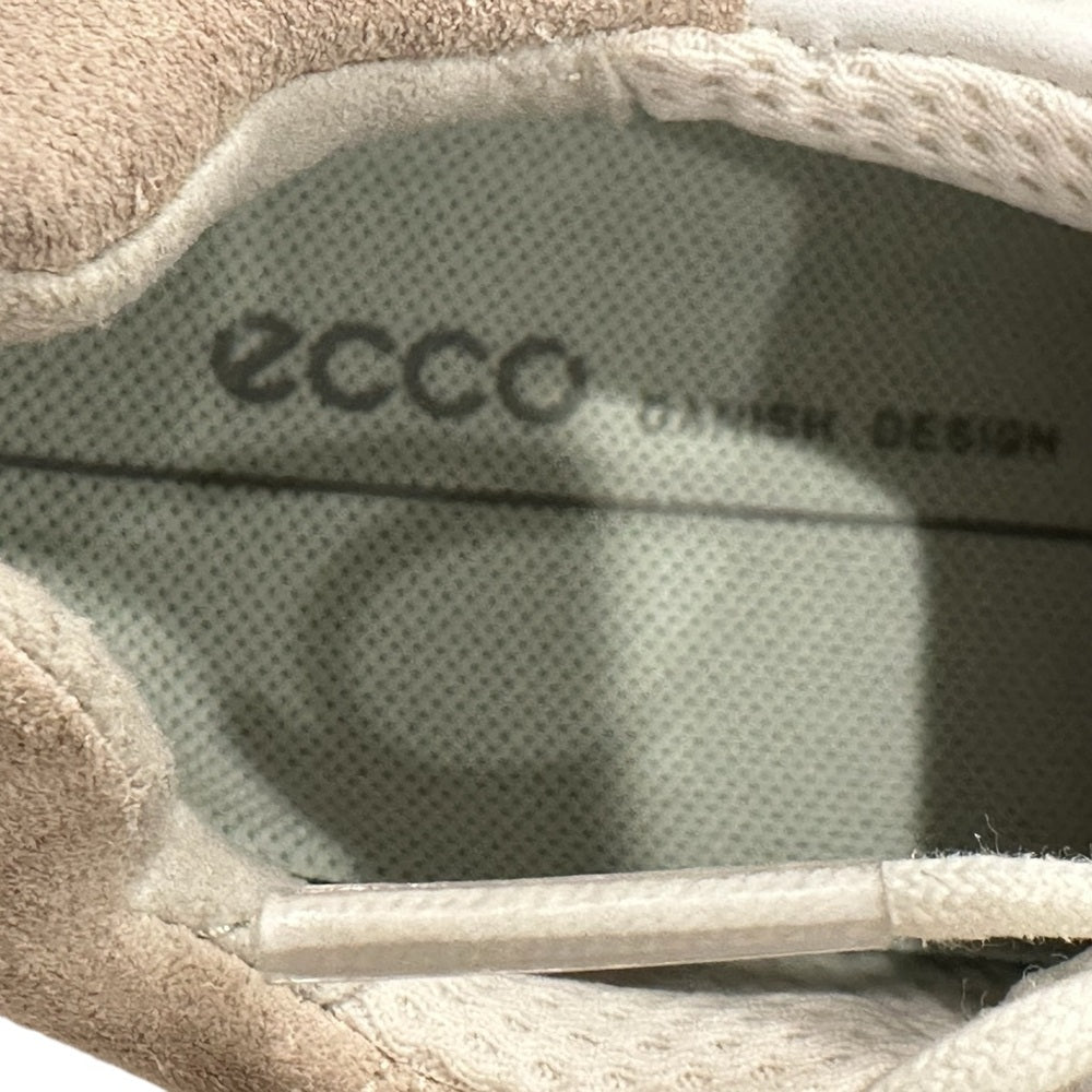 Ecco White and Tan Sneakers with Modern Design Sz 36/US 6