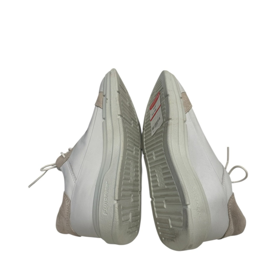 Ecco White and Tan Sneakers with Modern Design Sz 36/US 6