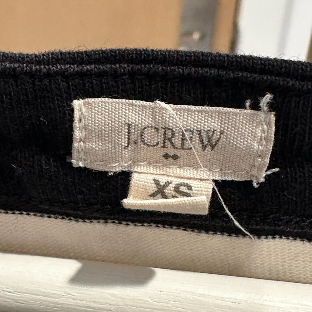 J. Crew Black and Cream Short Sleeve Mini Dress Size XS Pre-owned