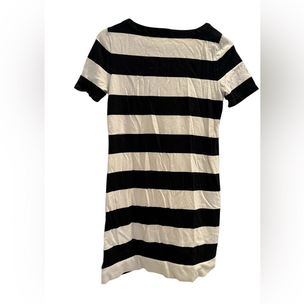 J. Crew Black and Cream Short Sleeve Mini Dress Size XS Pre-owned