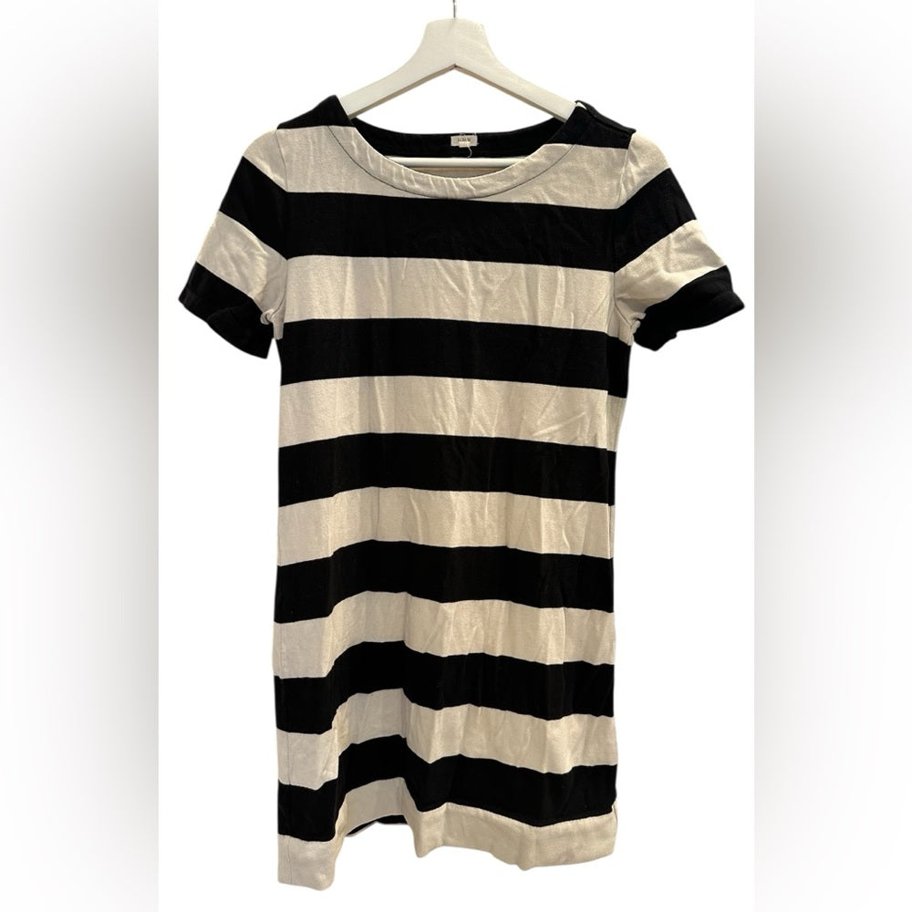 J. Crew Black and Cream Short Sleeve Mini Dress Size XS Pre-owned