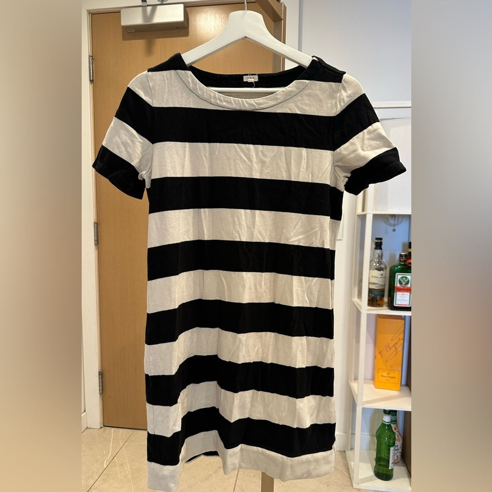J. Crew Black and Cream Short Sleeve Mini Dress Size XS Pre-owned