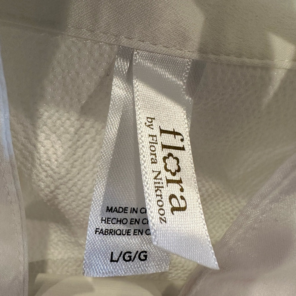 Flora Nikrooz Sz Large Stella Cover Robe Short Satin Wrap Robe Ivory No Belt