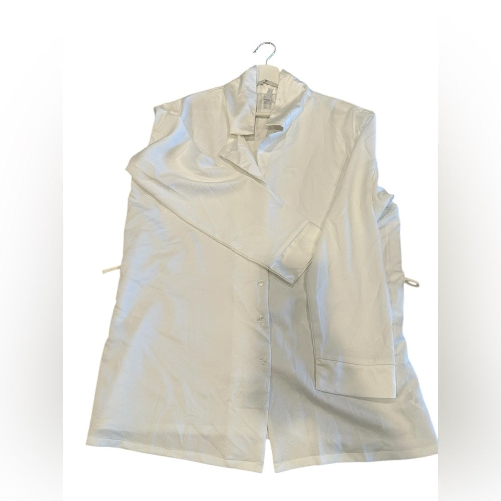 Flora Nikrooz Sz Large Stella Cover Robe Short Satin Wrap Robe Ivory No Belt