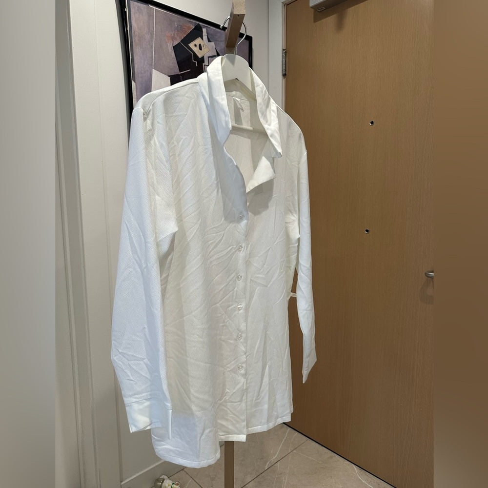 Flora Nikrooz Sz Large Stella Cover Robe Short Satin Wrap Robe Ivory No Belt