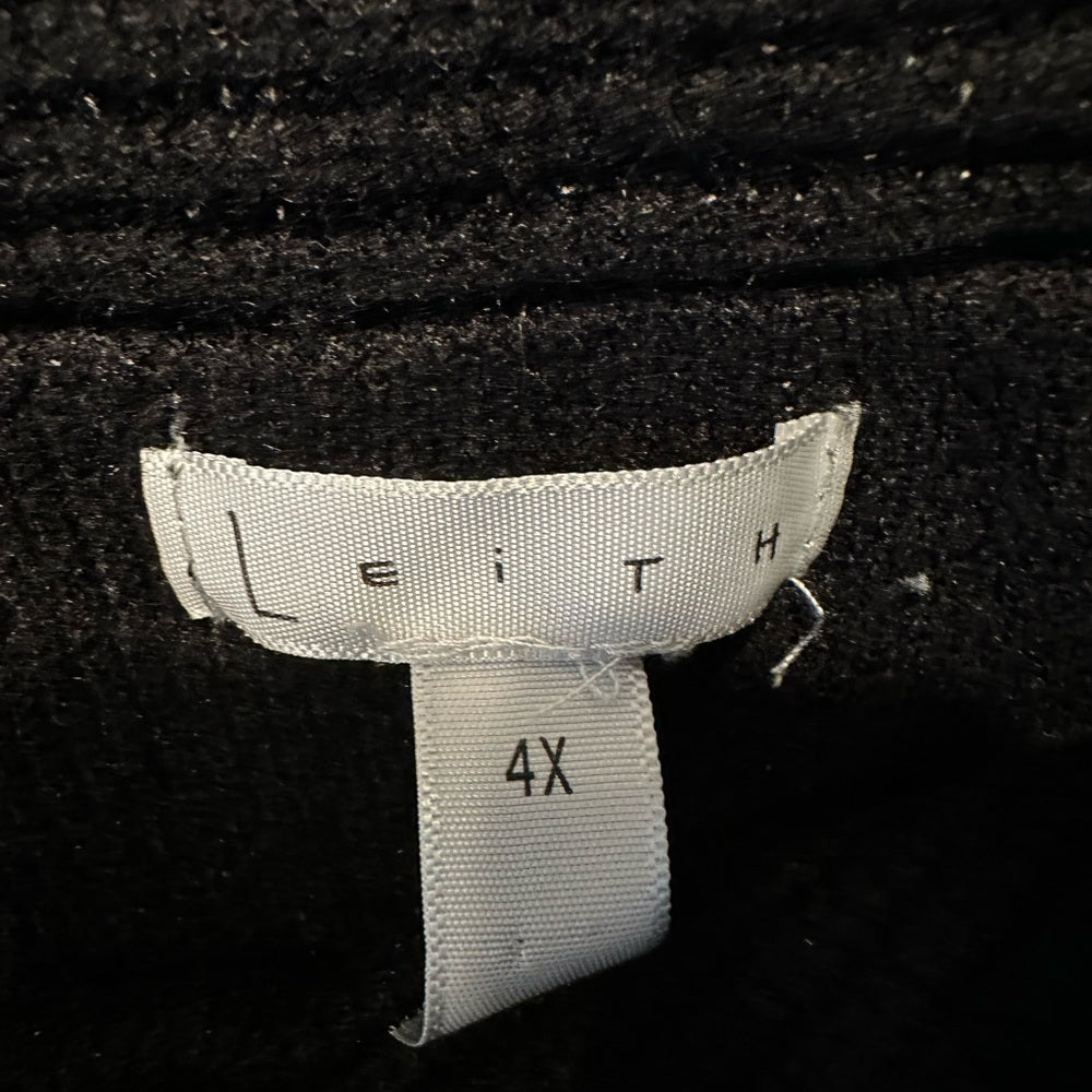 Leith Black Cowl Neck Sweater Size 4X