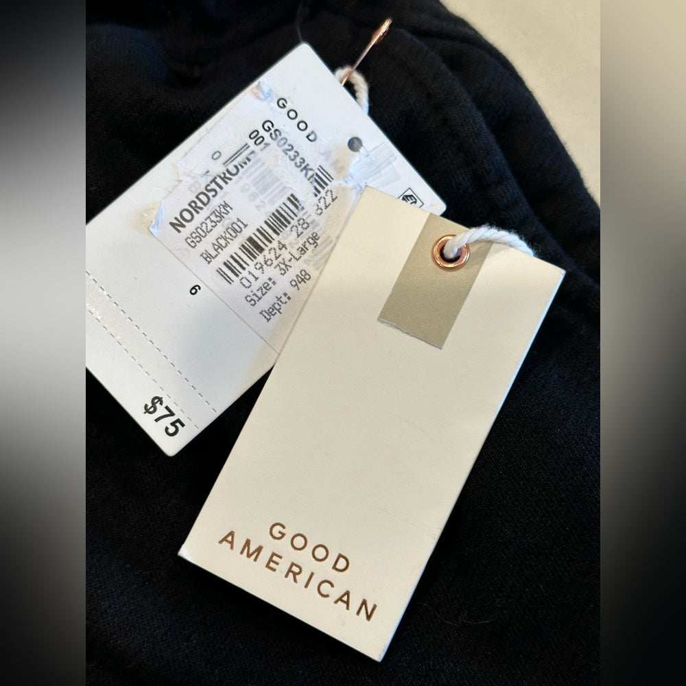 Good American Black Jogger Track Pants Size 6/ 3X-Large