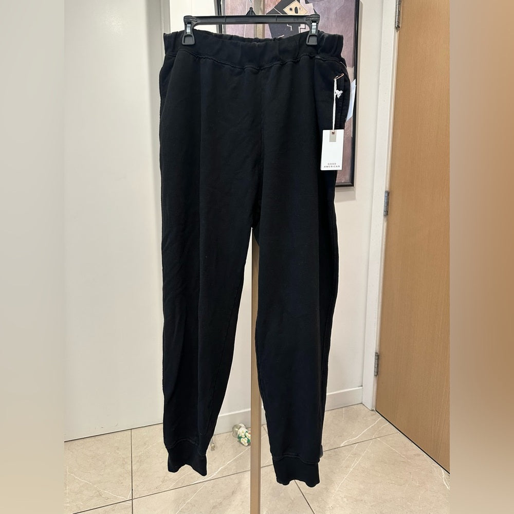 Good American Black Jogger Track Pants Size 6/ 3X-Large