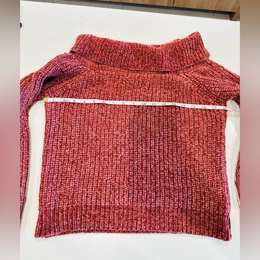 Unbranded Maroon Off-the-Shoulder Knit Sweater Size S