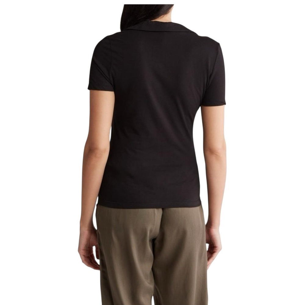 Industry Black Fitted Polo Shirt with Short Sleeves Sz XS