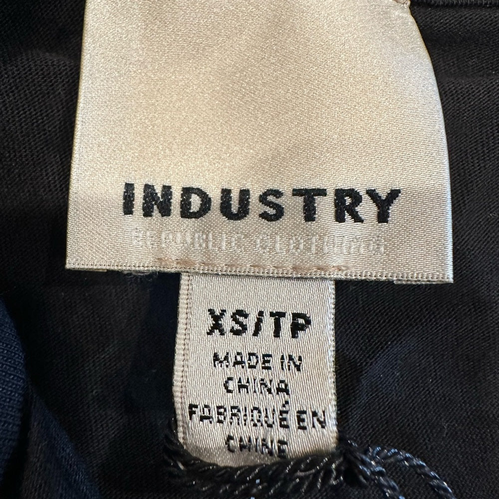 Industry Black Fitted Polo Shirt with Short Sleeves Sz XS