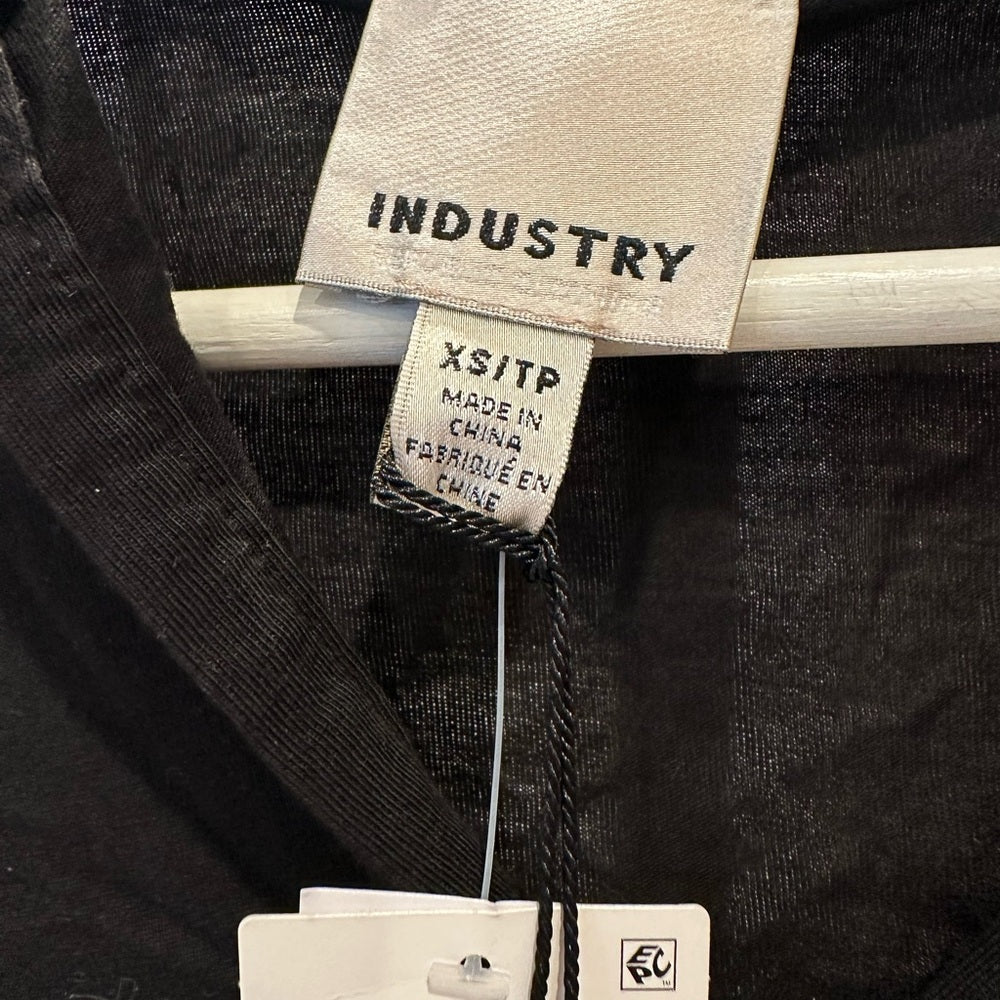 Industry Black Fitted Polo Shirt with Short Sleeves Sz XS