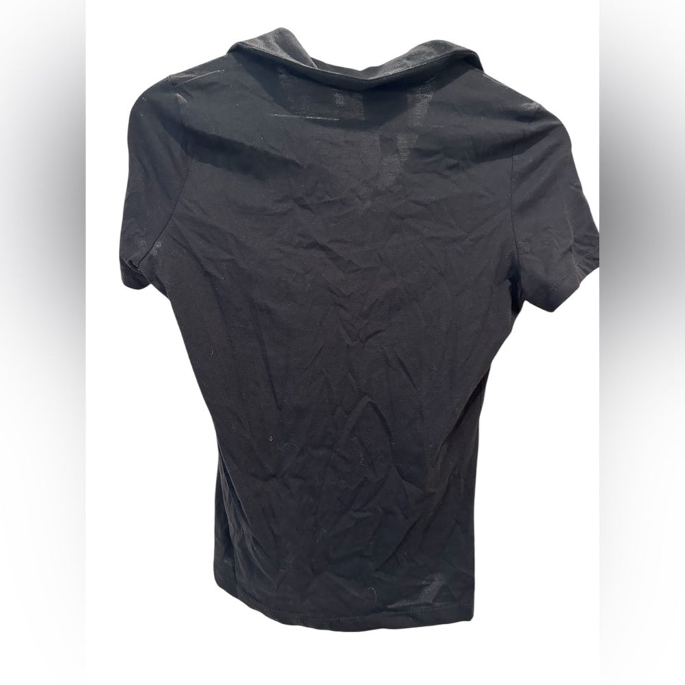 Industry Black Fitted Polo Shirt with Short Sleeves Sz XS