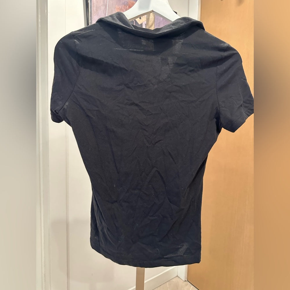 Industry Black Fitted Polo Shirt with Short Sleeves Sz XS