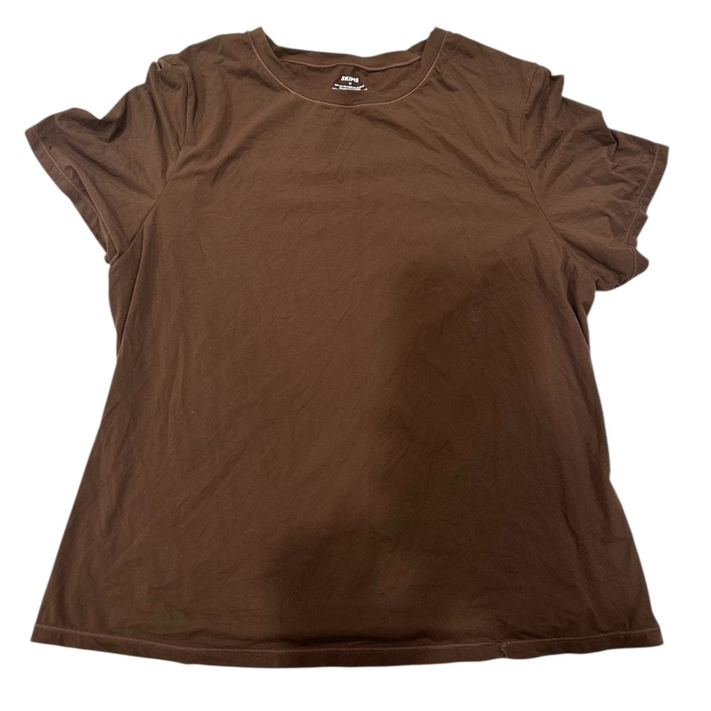SKIMS Brown Short Sleeve Tee Classic Crew Size 2X