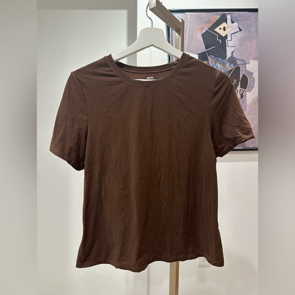 SKIMS Brown Short Sleeve Tee Classic Crew Size 2X