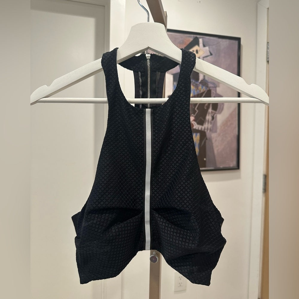 Bec + Bridge Black and White Cut Out Crop Tank Top Size 4