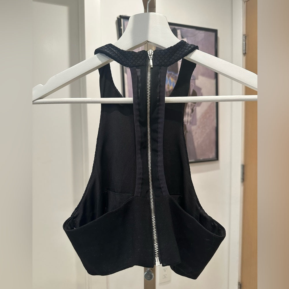 Bec + Bridge Black and White Cut Out Crop Tank Top Size 4