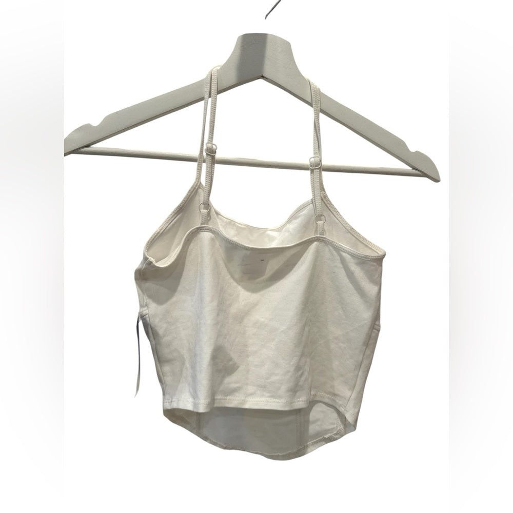 Abound White Fitted Crop Camisole Size S