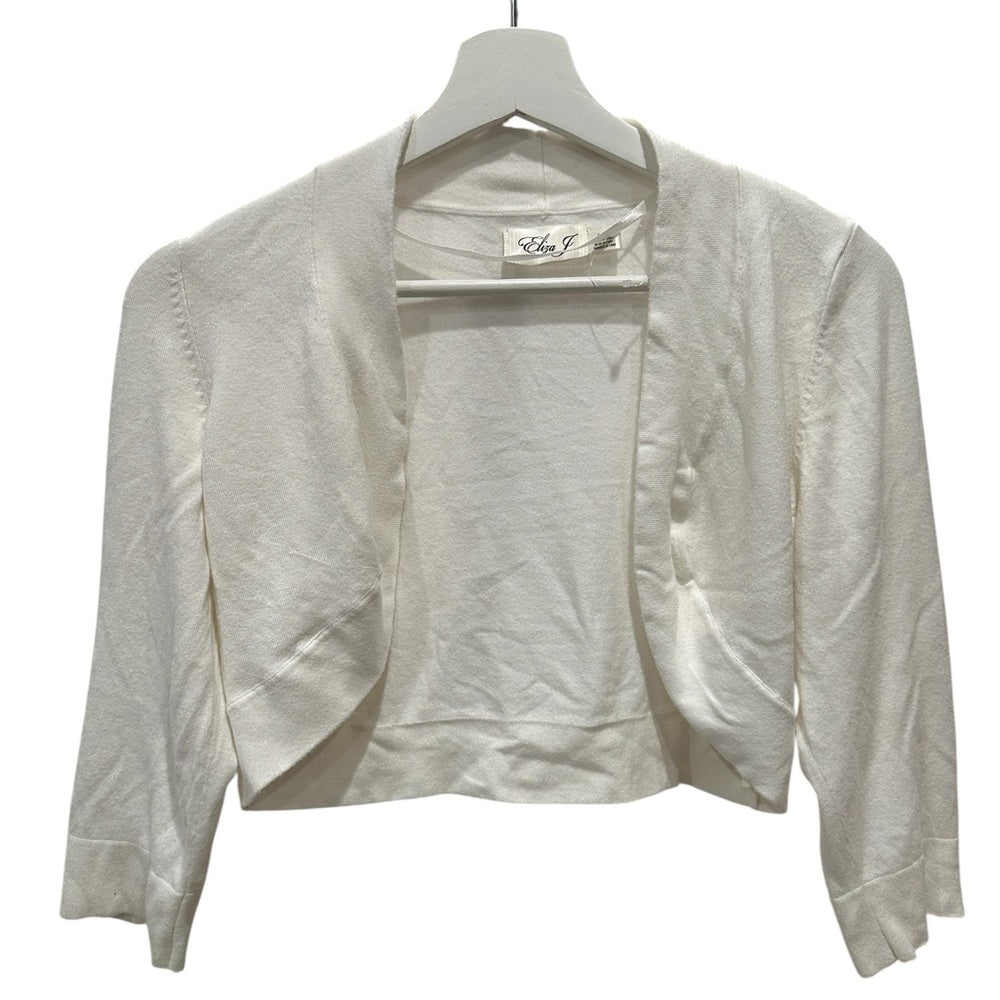 Eliza J Cream Cropped Cardigan Size Small