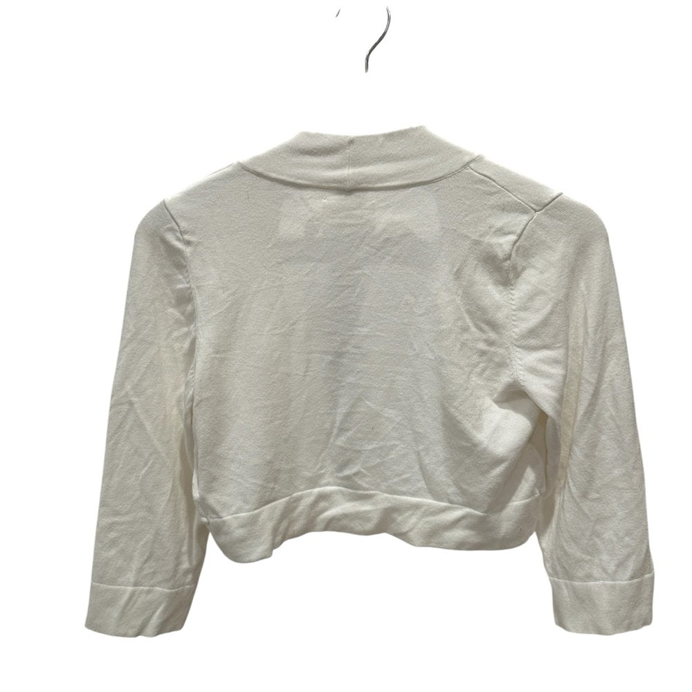 Eliza J Cream Cropped Cardigan Size Small