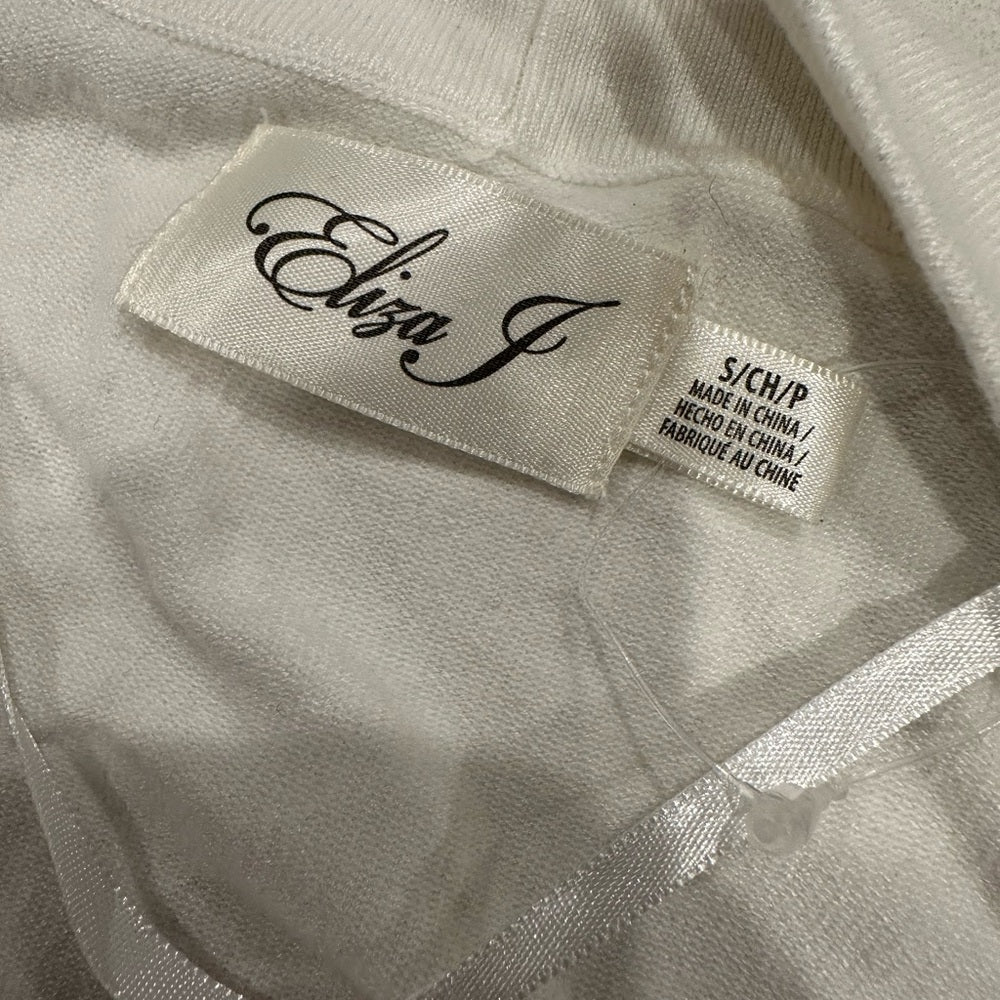 Eliza J Cream Cropped Cardigan Size Small