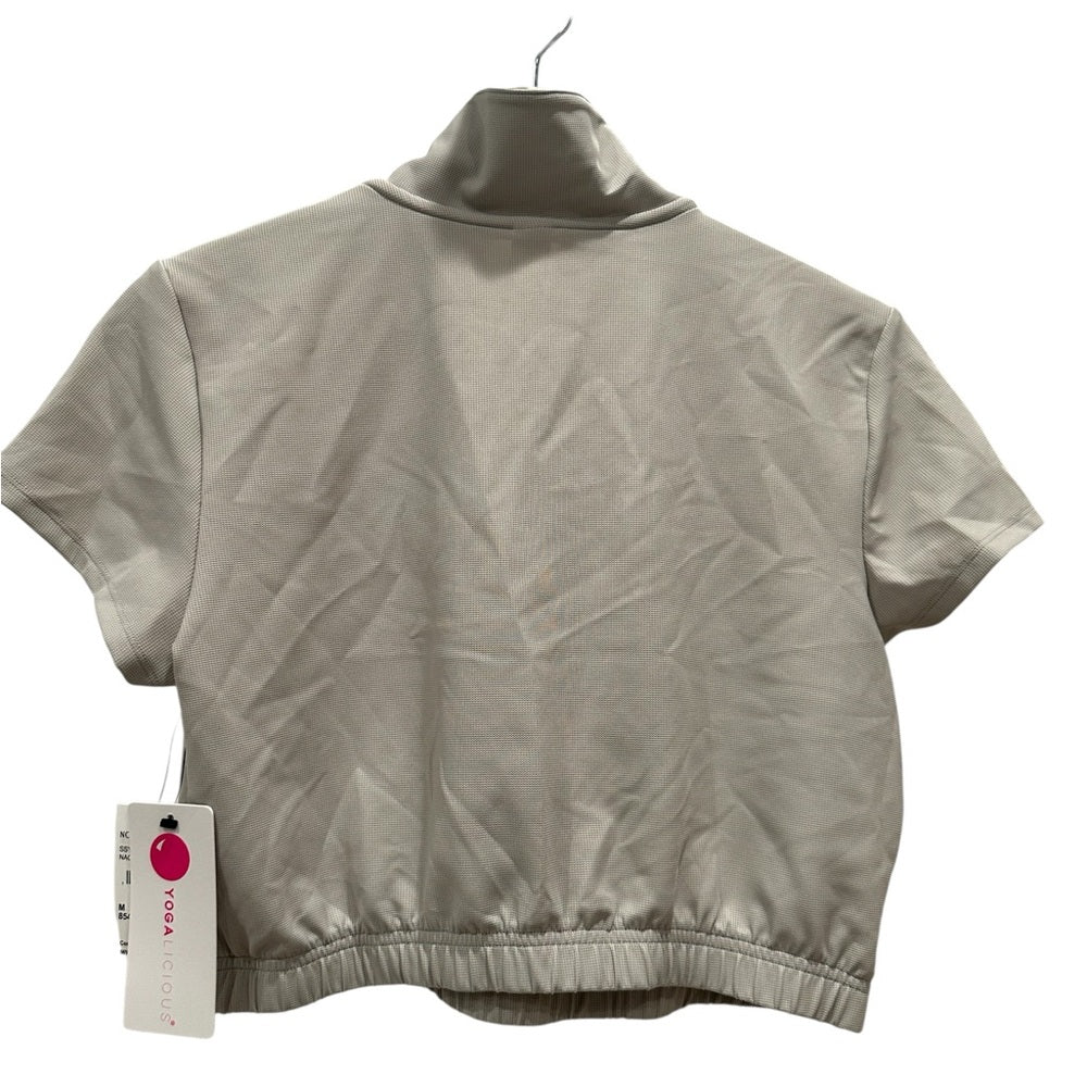 Yogalicious Nacreous Crop Waffle Jane Crop Polo Size M
